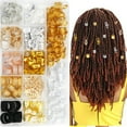 thumbnail image 4 of Happydeer 200Pcs/Set Multiple Shapes Dreadlock Beads Shaping Hairstyle Mini Hair Braid Cuffs Clips Spiral Extension Accessory for Female, 4 of 11
