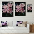 thumbnail image 4 of Designart "Pink Flowers captivate Tulips On Black" Floral Print on Natural Pine Wood, 4 of 5