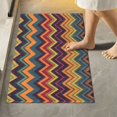 thumbnail image 2 of Yayeee Bath Rug for Bathroom Floor Non Slip Contour Fluffy Soft Absorbent Mat, 20"x24", Brown Geometric, 2 of 7