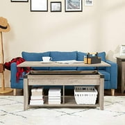 HOSEOKA Farmhouse Lift Top Coffee Table with Storage, Rustic Wood Coffee Table for Living Room, Gas Spring Support, 41 Inch