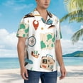 thumbnail image 5 of Kll Men'S Hawaiian Shirt Short Sleeve Button Down Beach Shirts-Travel1, 5 of 8