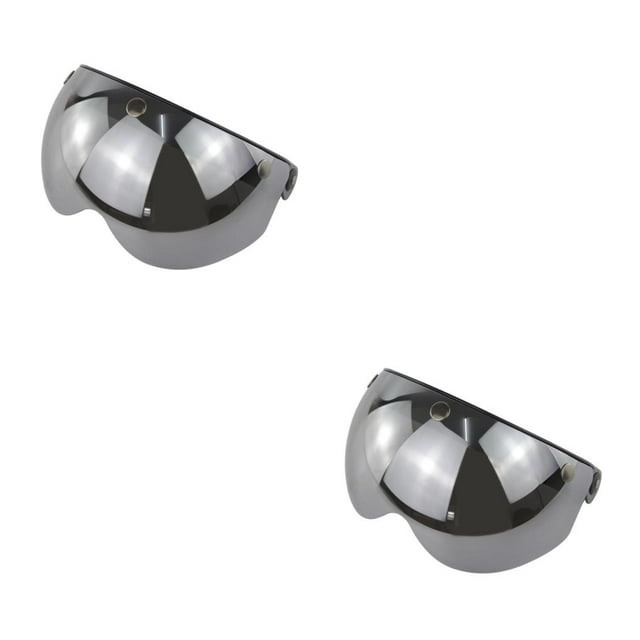 maskred Replacement Up Down Visor Lens for 3 Button Motorcycle Clear and Durable Face Universal Silver 2Set