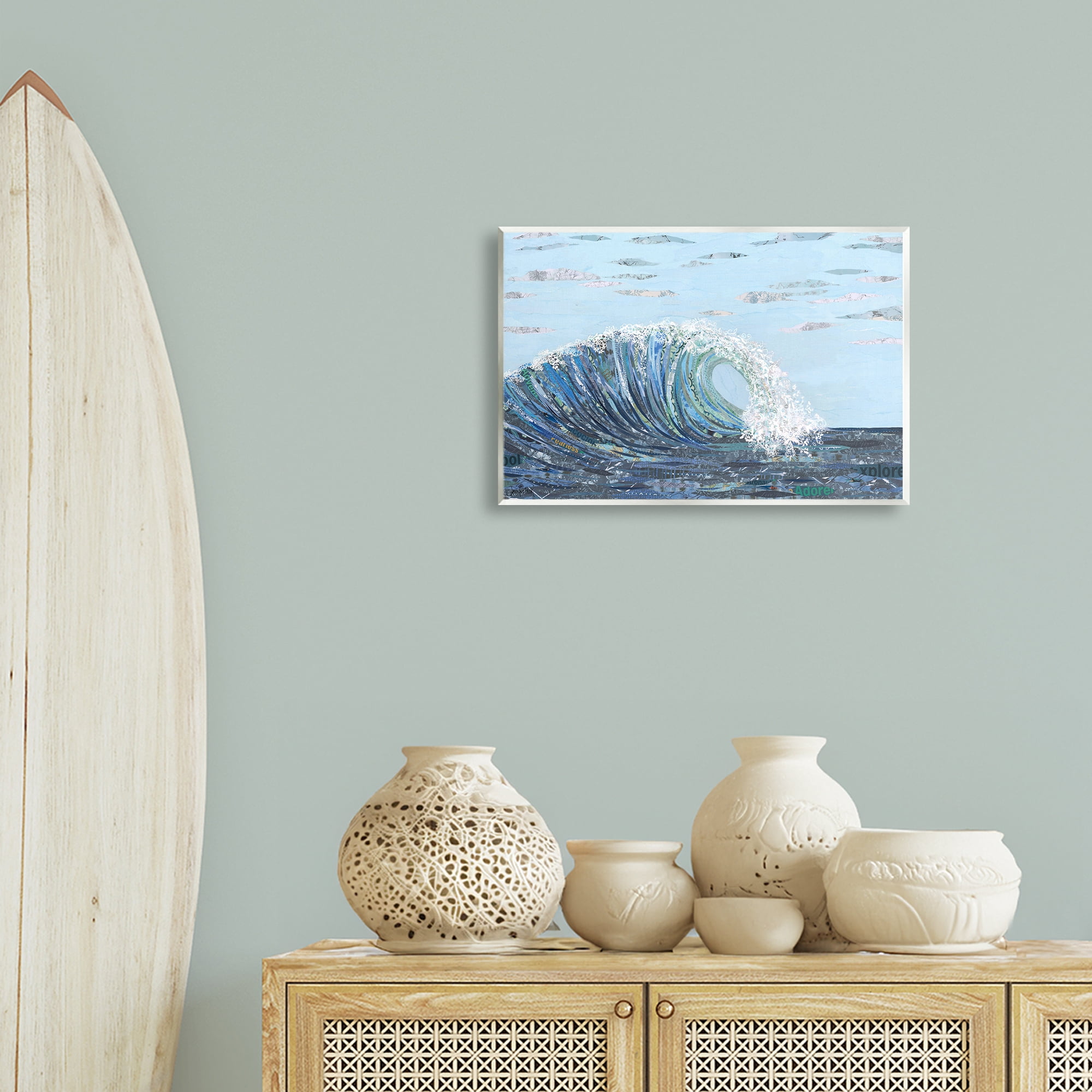 Stupell Industries Big Kahuna Wave Landscape Painting Unframed Art Print Wall Art, 19 x 13