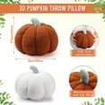 thumbnail image 5 of 2 Pcs Pumpkin Throw Pillow, 3D Pumpkin Shaped Pillow for Fall Decorative Halloween (White, Brown), 5 of 7