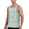 thumbnail image 2 of Lsque Cute Honeybees Pattern Mens Tank Tops Muscle Athletic Quick Dry Sleeveless Workout Fitness T Shirts Beach Tank Top, Loose-fit Sleeveless Shirt for Men-XX-Large, 2 of 7