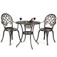 thumbnail image 2 of Juego de Mesa y 2 Sillas de Bistro Costway Aluminio Fundido Bronce, 2 of 8