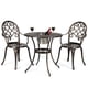 thumbnail image 2 of Juego de Mesa y 2 Sillas de Bistro Costway Aluminio Fundido Bronce, 2 of 8
