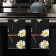 thumbnail image 2 of Eveokoki Golden Chains Straps Daisy Kitchen Dish Towel Set of 2, Floral Ultra Absorbent Hand Drying Baking Cooking Cloth, Spring Seasonal Decor Home Decorations 16 x 24 Inch, 2 of 5