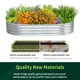 thumbnail image 7 of 6x3x1ft Galvanized Garden Bed, Outdoor Elevated Raised Garden Bed Vegetables Flowers Garden Bed Galvanized Steel Garden Planter Box, Oval Raised Bed Kit, Silver, 7 of 7