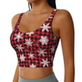 thumbnail image 2 of Fotbe Snowflakes On A Buffalo Plaid Christmas Pattern Womens' Sports Bra Longline Wirefree Padded with Medium Support Sports Moisture-Wicking Workou Vest,Tank Top-X-Large, 2 of 7