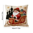thumbnail image 3 of Cinvoph 18"x18" Embroidered Christmas Throw Pillow Covers Linen Festive Xmas New Year Decorative Pillow Cases for Couch Sofa Bed Chair Living Room Party, Winter Home Decoration, 3 of 6