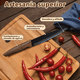 thumbnail image 3 of 15 Piezas De Juego De Cuchillos De Cocina Acero Inoxidable Malubero Café, 3 of 5