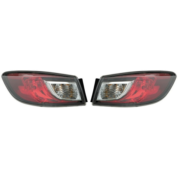 KarParts360 For 2010 2011 2012 2013 MAZDA 3 Tail Light Assembly Pair