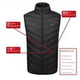 thumbnail image 3 of Chaleco calefaccionado para hombres, chaqueta calefactable recargable por USB, 4 zonas calefactadas, chaleco de caza calefaccionado de invierno sin batería (azul), 3 of 5