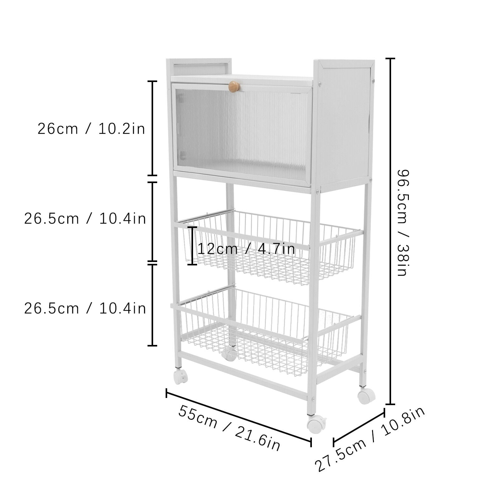 White 4 Tiers Bread Rack Coffee Station Microwaves Rack Storage Rack  Kitchen Organizer Shelf 21.6*10.8*38inch - Walmart.com