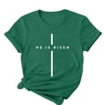 thumbnail image 5 of Camisetas de Cuello de Tripulación de Manga Corta para las Mujeres Cartas de Impresión de Pascua Camiseta de Manga Corta, Spandex de Poliéster, 5 of 5