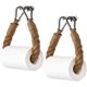 thumbnail image 1 of Conjunto de 2 soportes de papel higiénico montados en la pared de acero inoxidable y cuerda de cáñamo para el baño y la cocina (rojo) Feliz Sencillez, 1 of 4