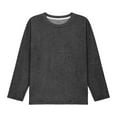 thumbnail image 4 of SERTG Boys Girls Long Sleeve Pullover Hoodless Solid Color Casual Loose Kids Spring Fall Outdoor Top Sweatshirt(Dark Gray#2,14 Years), 4 of 9