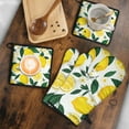 thumbnail image 5 of Lemon Pattern Kitchen Oven Mitt and Pot Holder Sets 4 Pcs for Baking, Cooking and Grilling, Heat Resistant Up To 392 °F, 5 of 7