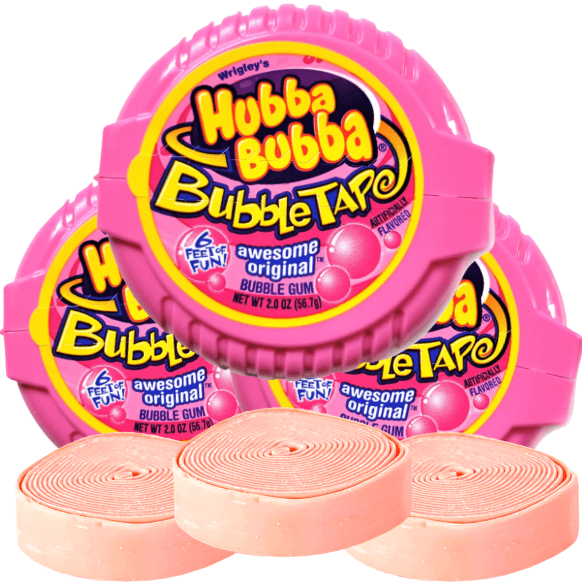 Hubba Bubba Bubble Gum Tape Bubble Tape Gum (Pack of 3) Packaged by