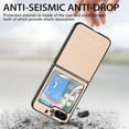 thumbnail image 2 of Allytech Fiber Pattern Phone Case for Samsung Galaxy Z Flip5, Slim Fit Lightweight Shockproof Anti-Fall Anti-Scratch Non-Slip Luxury Folding Case for Samsung Galaxy Z Flip5 - Khaki, 2 of 5
