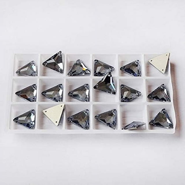 ZOUSSIQI Rhinestone Triangle Flat Back Crystal Glass NO Hotfix Sew On Rhinestones Crystal for Decoration Dress Clothing Jewelry Accessories - (Color: Light Sapphire/Size: 16mm-36pcs) CA919-42097