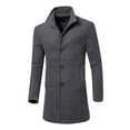 thumbnail image 2 of Men's Business Blazer Jackets Classic Double Breasted Work Long Windbreaker Fashion Wool Blend Coat Cardigan, 2 of 5