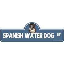 Spanish Water Dog Street Sign | Indoor/Outdoor | Dog Lover Funny Home Décor for Garages, Living Rooms, Bedroom, Offices | SignMission personalized gift | 20" Wide