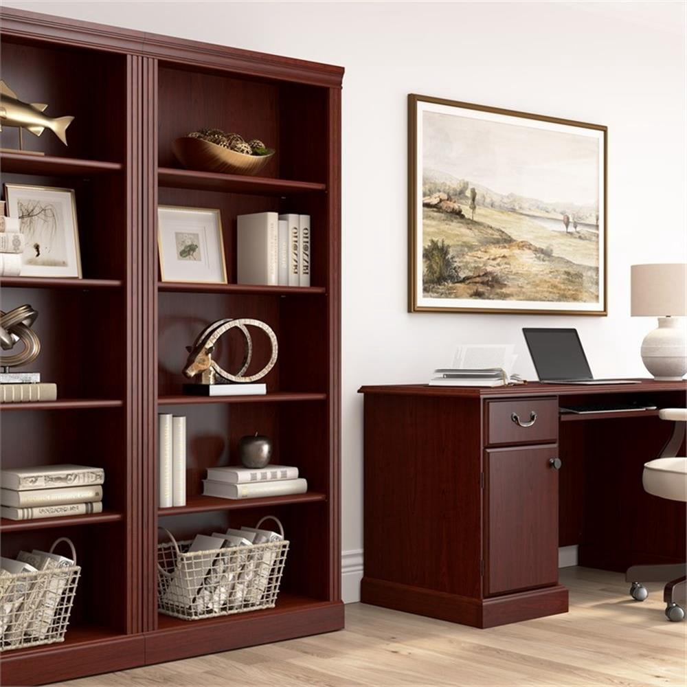 Bush Business Furniture Arlington Tall 5 Shelf Bookcase in Harvest Cherry