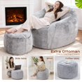 thumbnail image 6 of Bean Bag Chair Bean Bag Chairs for Adults Comfy Beanbag Chair with Spacious Design Giant Bean Bag Couch with Armrest Large Bean Bag Chair with Filler for Living Room Bedroom (Khaki), 6 of 8