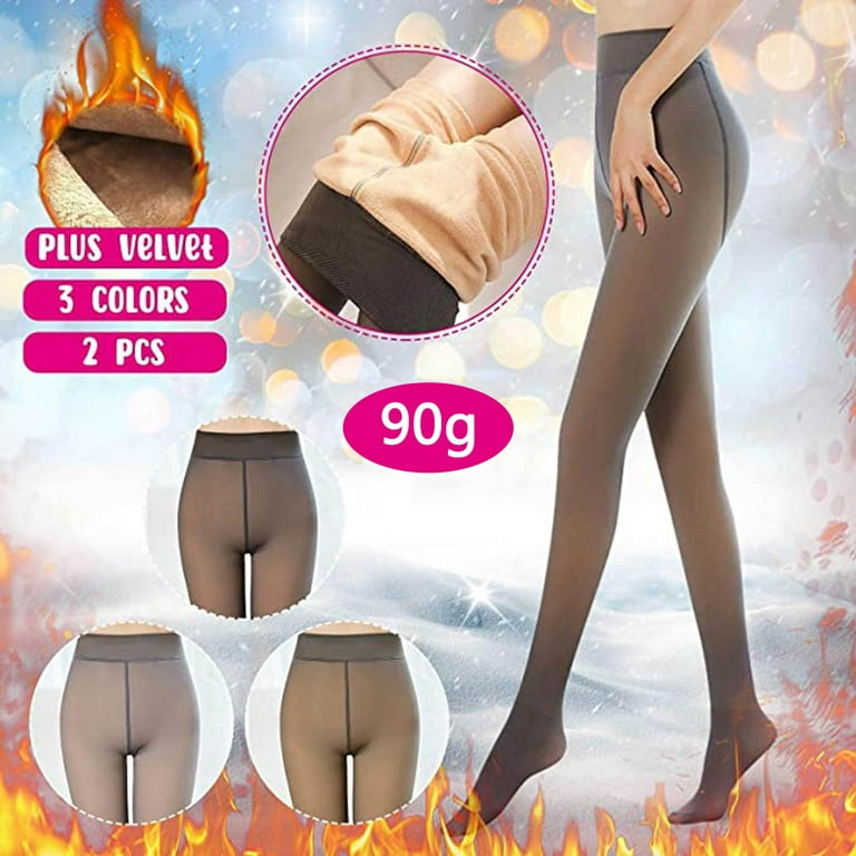 Tarmeek 2 Pack Fleece Lined Skin Color Leggings for Women - Winter