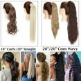 thumbnail image 3 of Benehair Clip in Ponytail Hair Extensions Pocket wrap around Long Thick Hairpiece as Human 20" Corn Wavy Light Brown, 3 of 12