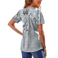 thumbnail image 4 of Fantaslook Blouses for Women Dressy Casual V Neck Pleated Tunic Tops Summer Short Sleeve Boho Shirts, 4 of 7