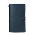 thumbnail image 1 of Cuaderno de cuero A6, soporte para teléfono de estilo Vintage, diario con cuerda, hebilla de cobre, material escolar y de oficina, libro para Suministros de escritura y corrección Azul oscuro, 1 of 6