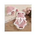 thumbnail image 2 of Lnzyyephy Baby Suit Set, Contrast Color Bowknot Sleeveless Ruffle Knitted Romper and Hat for Girls, 0-18 Months, 2 of 9