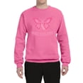 thumbnail image 2 of Wild Bobby, Butterfly Pink Ribbon Faith Hope Love, Breast Cancer Awareness, Unisex Crewneck Graphic Sweatshirt, Neon Pink, Large, 2 of 5