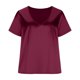 thumbnail image 2 of TaTaai Women's Business Casual V Neck Short Sleeve Shirt, Satin Lightweight Drape, for Office Daily Party Weekend Wear Gift, 2 of 6
