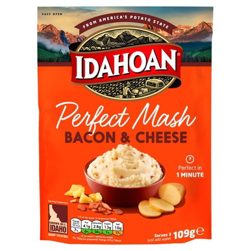 Idahoan Cheese & Bacon Mash 109g, British Import (Pack of 2)