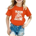 thumbnail image 1 of MEZZALL T-Shirts Décontractés pour Enfants avec Motif de Lettres Multicolores, Col Rond, Manches Courtes, Orange, 12-13 Ans, 1 of 4