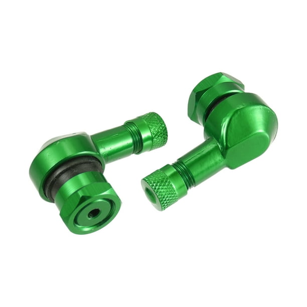 Par Verde 90 Grado Motocicleta Vacío Neumático Válvula Vástagos Tapas 11,3 mm
