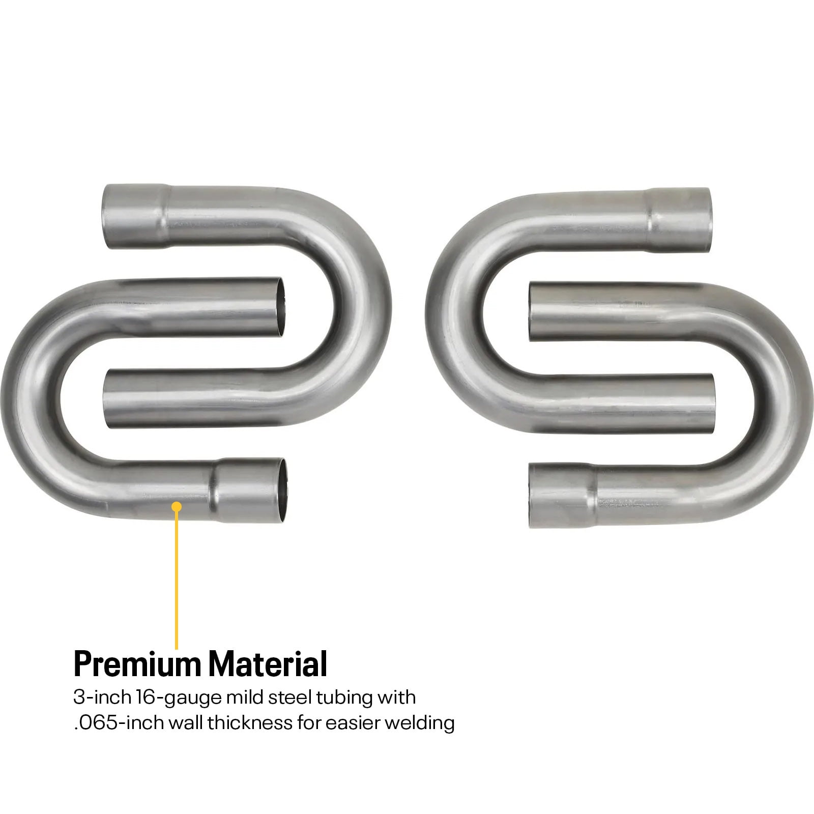 3 Inch Dual Exhaust System Kit with Mufflers, Mild Steel