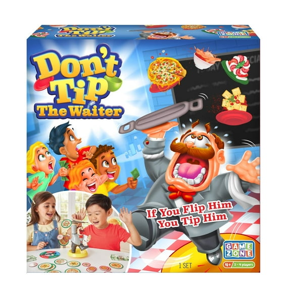 Game Zone Don’t Tip the Waiter - Test Your Skills in This Hilarious Stacking and Balancing Game - Family Game Night Must-Have for 2-4 Players Ages 4 