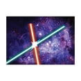 thumbnail image 1 of Ambesonne Galaxy Jigsaw Puzzle, Space Clash, Heirloom-Quality Fun Activity for Family Durable Cardboard, 1000 pcs, Red Blue and Black, 1 of 5