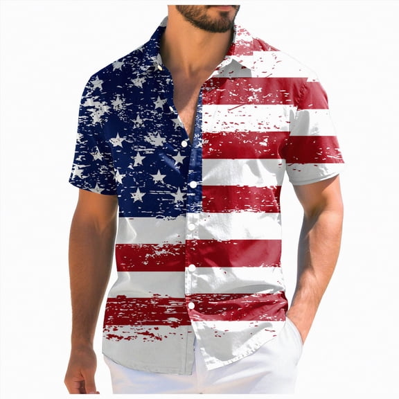 Yindaity Patriotic Tee Shirts for Men USA Flag T Shirt – Patriotic American Pride Tee for Men or Women, Unisex Adult(Red,4XL)