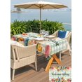 thumbnail image 5 of Outdoor Tablecloth with Umbrella Hole for Patio/Picnic/Party/Camping, Spring Flowers Waterproof Table Cloth Rectangle Table Cover Washable, Seasonal Botanical Garden Florals Plaid (60"x 84"), 5 of 8