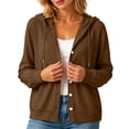 thumbnail image 2 of CHGBMOK Women's Plus Size Hooded Cardigan Lightweight Button Down Cardigan Long Sleeve Soft Knit Sweater Jacket, 2 of 9
