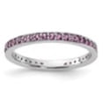 thumbnail image 5 of Auriga Fine Jewelry 925 Sterling Silver Created Pink Sapphire Ring for Women Size 6, 5 of 6
