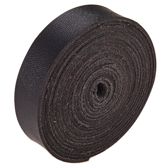 Leather Strap 3/5 Inch Wide 78 Inches Long Leather Belt Strips Leather Cord Black for Making Bag Strap Leather Belt Furniture