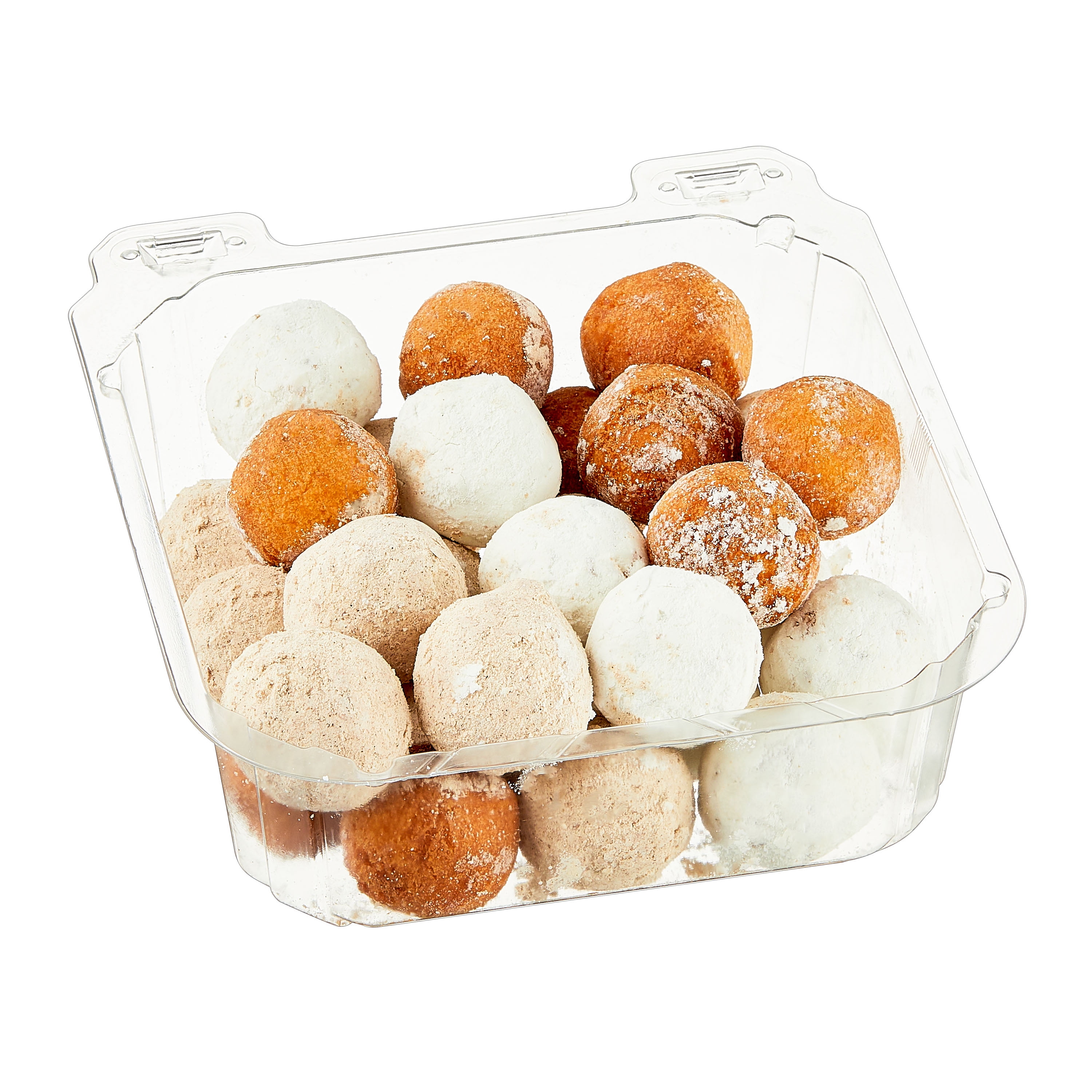 Freshness Guaranteed Assorted Plain, Powdered Sugar, and Cinnamon Sugar Donut Holes, 14 oz, 28 Count