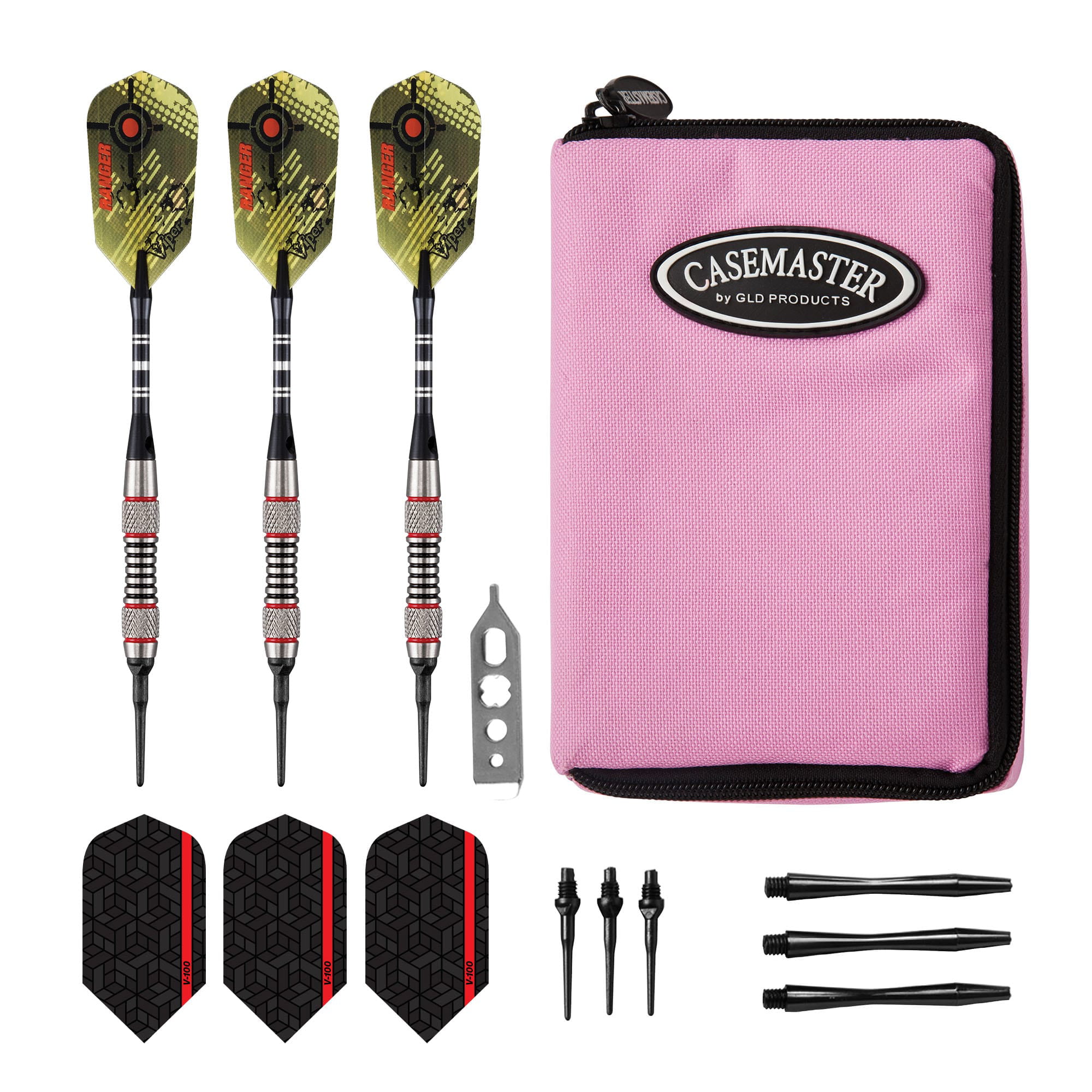 5 new sets of Dark Pink and black dart flights by Pen-4ex  darts. 